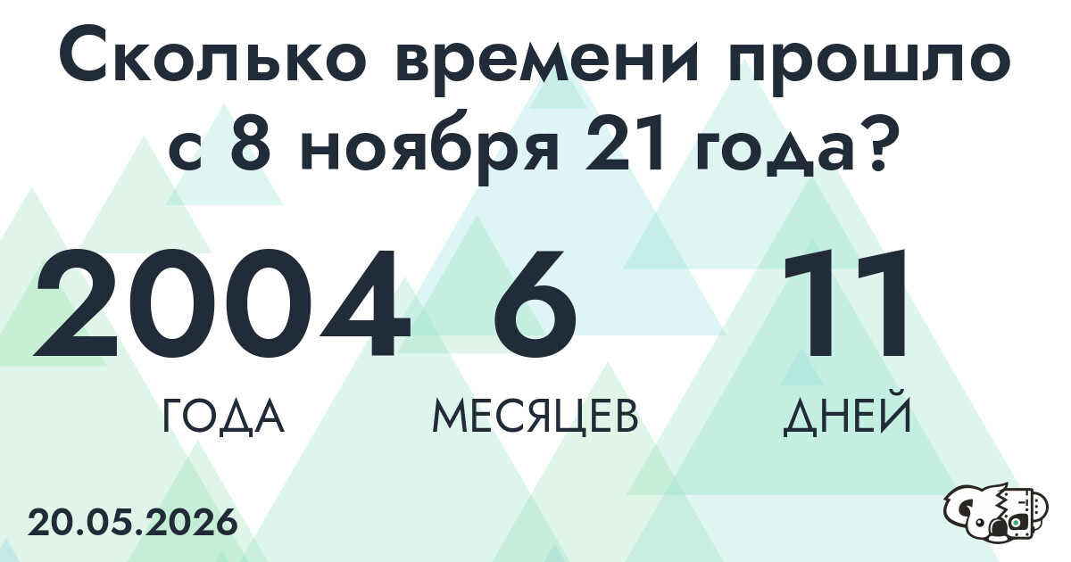 Сколько времени прошло с 8 ноября 21 года