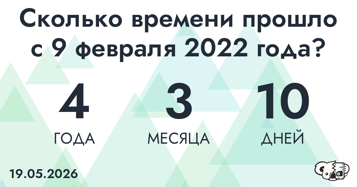 Сколько времени прошло с 9 февраля 2022 года