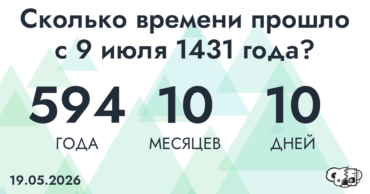 Сколько времени прошло с 9 июля 1431 года