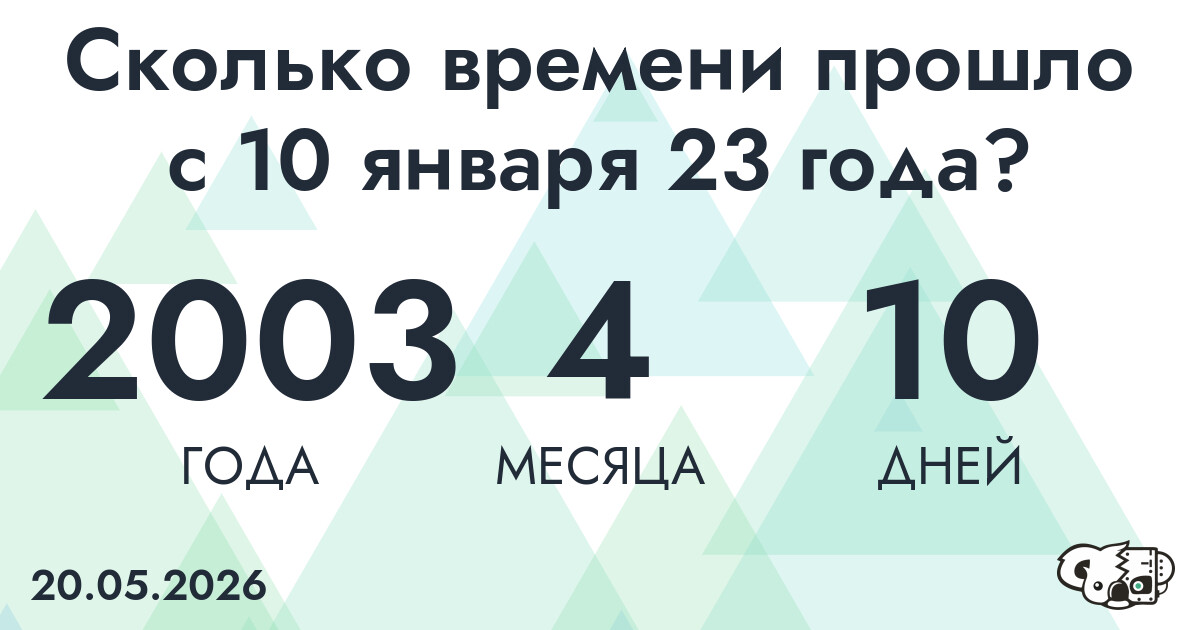 Сколько времени прошло с 10 января 23 года