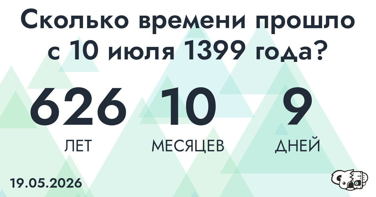 Сколько времени прошло с 10 июля 1399 года