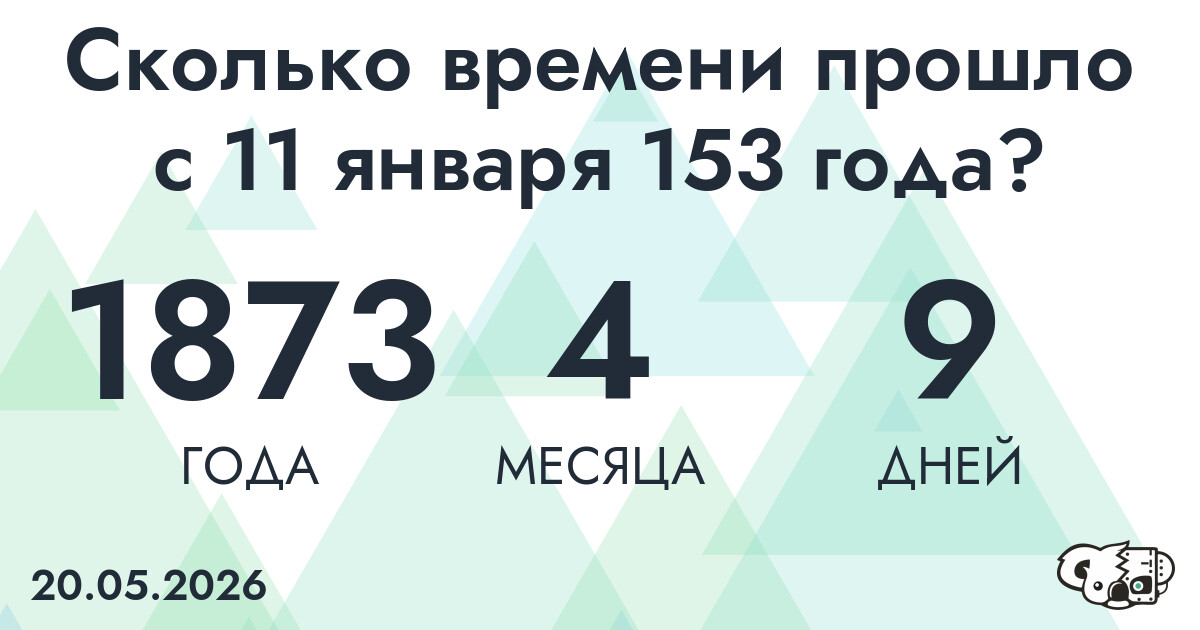 Сколько времени прошло с 11 января 153 года