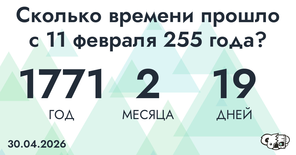 Сколько времени прошло с 11 февраля 255 года