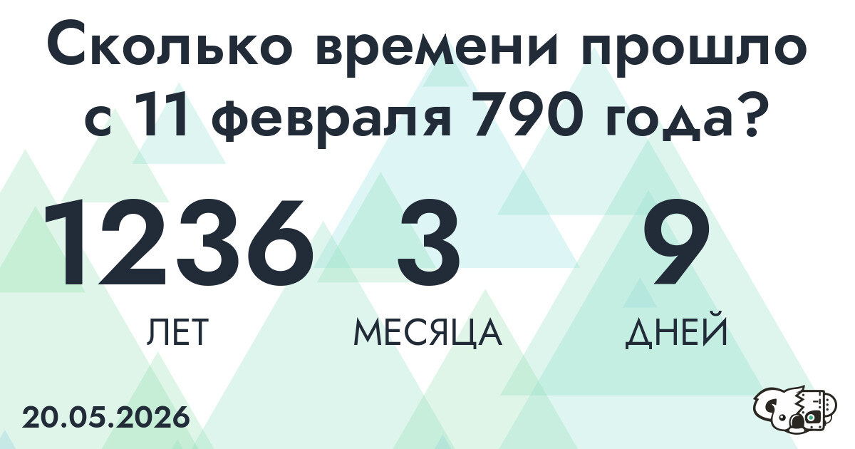 Сколько времени прошло с 11 февраля 790 года
