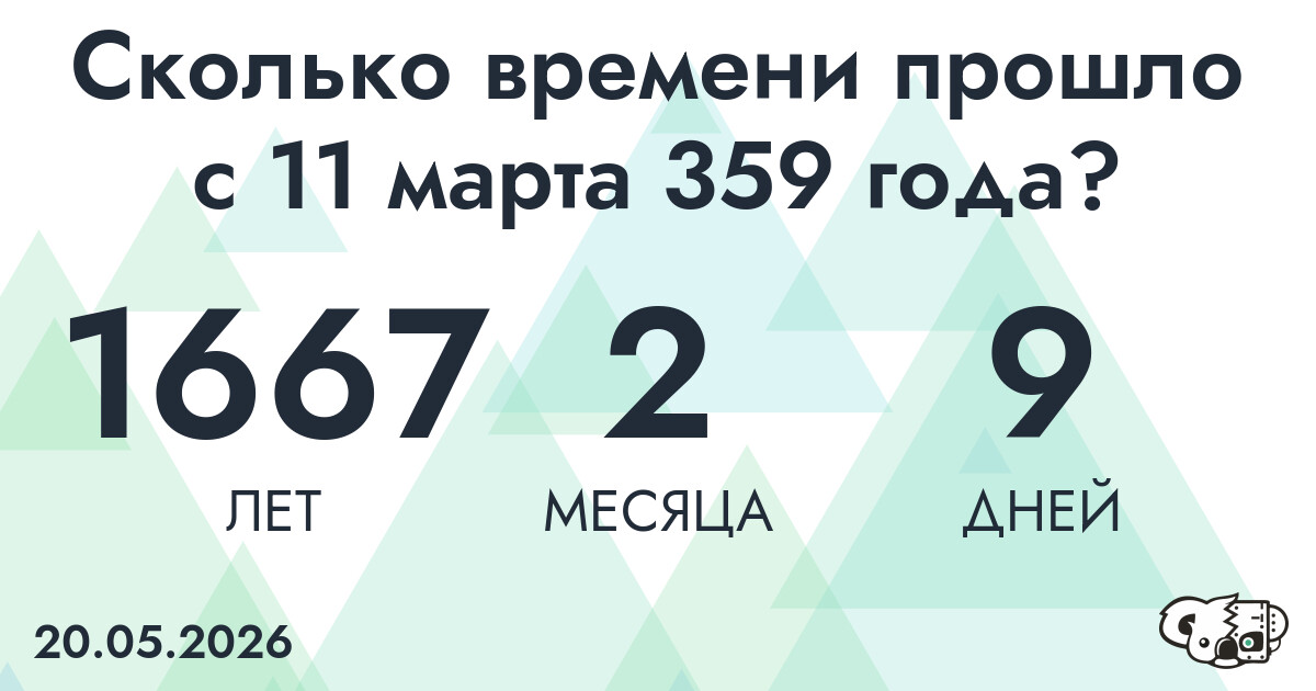 Сколько времени прошло с 11 марта 359 года