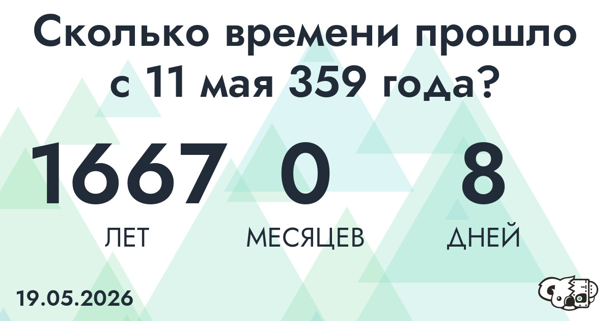 Сколько времени прошло с 11 мая 359 года