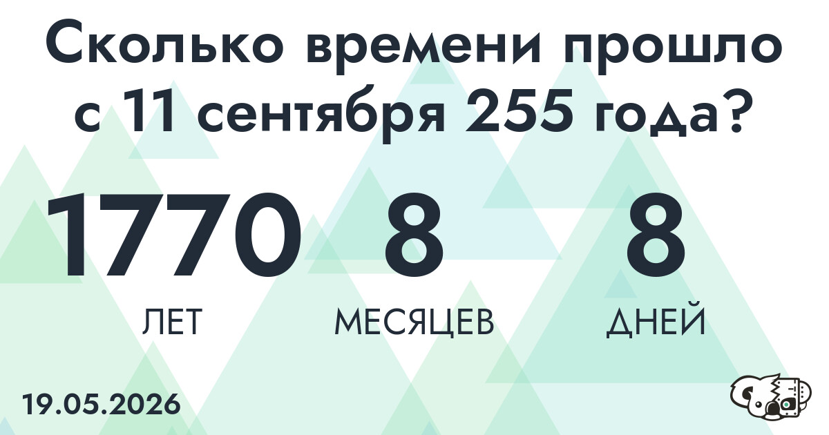 Сколько времени прошло с 11 сентября 255 года