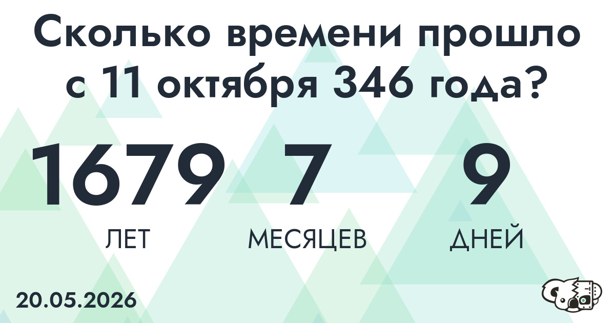 Сколько времени прошло с 11 октября 346 года