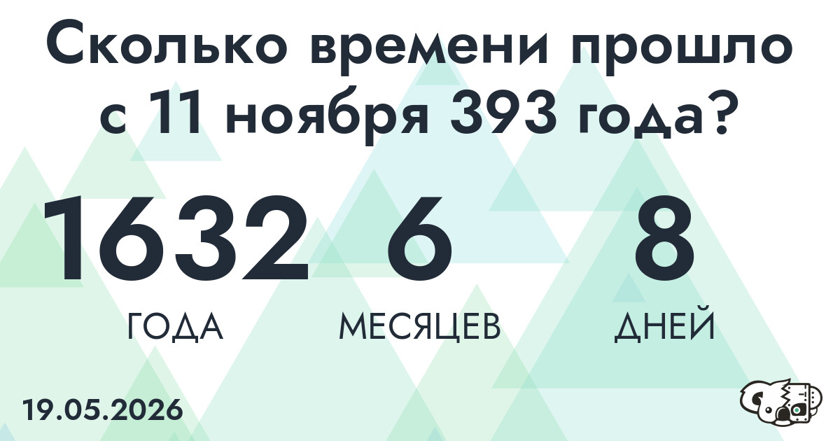 Сколько времени прошло с 11 ноября 393 года