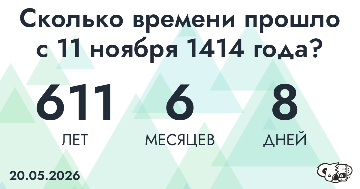 Сколько времени прошло с 11 ноября 1414 года