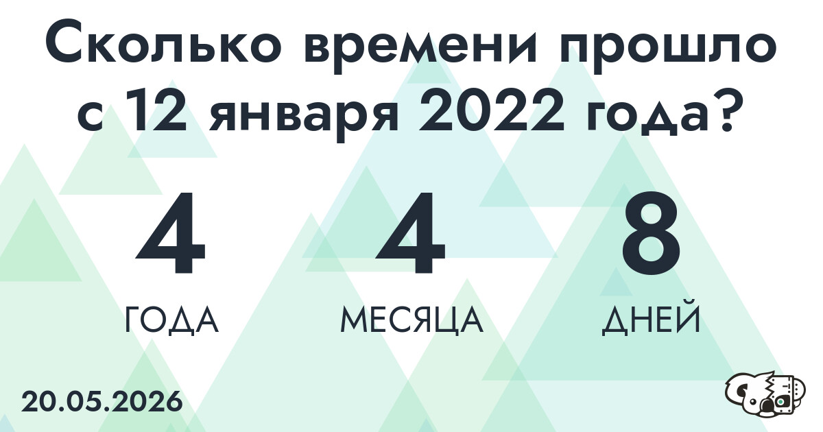 Сколько времени прошло с 12 января 2022 года