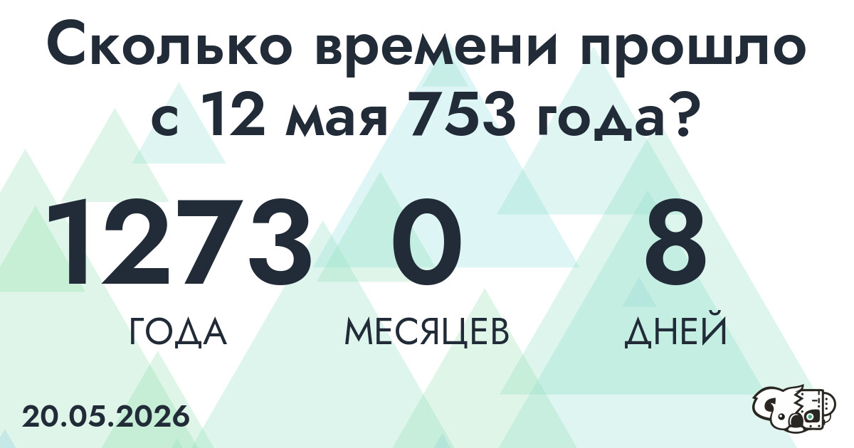 Сколько времени прошло с 12 мая 753 года