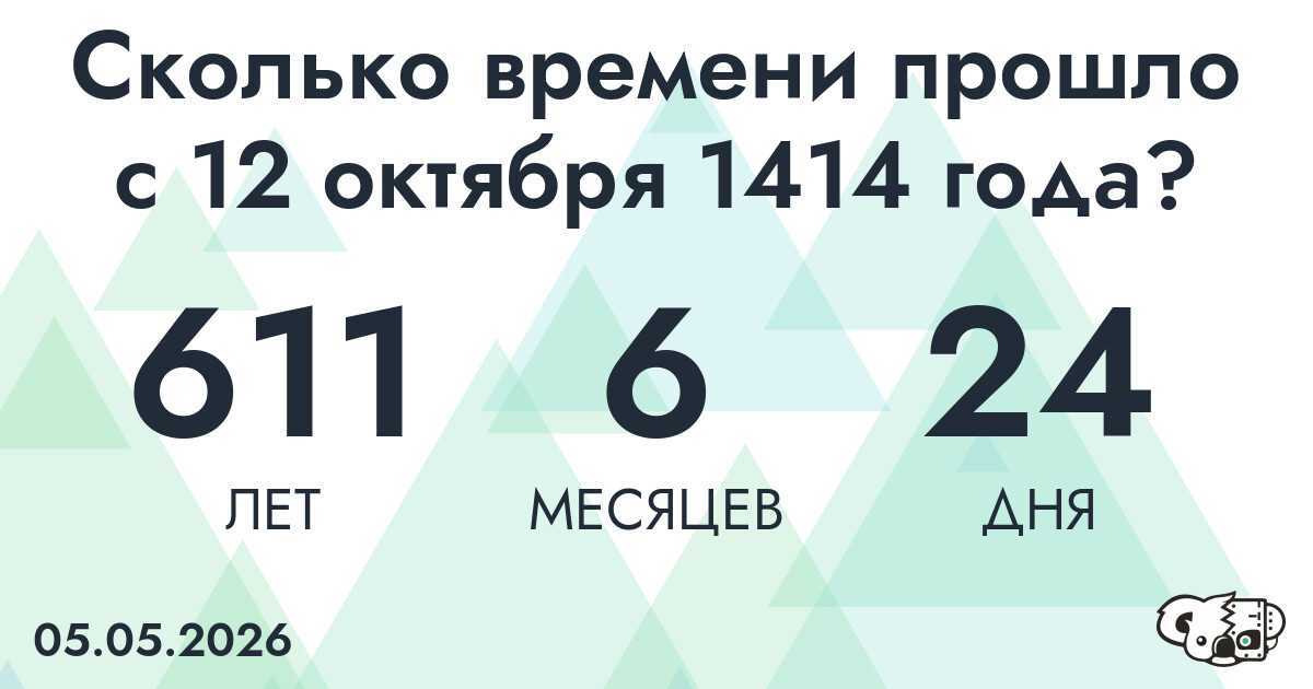 Сколько времени прошло с 12 октября 1414 года