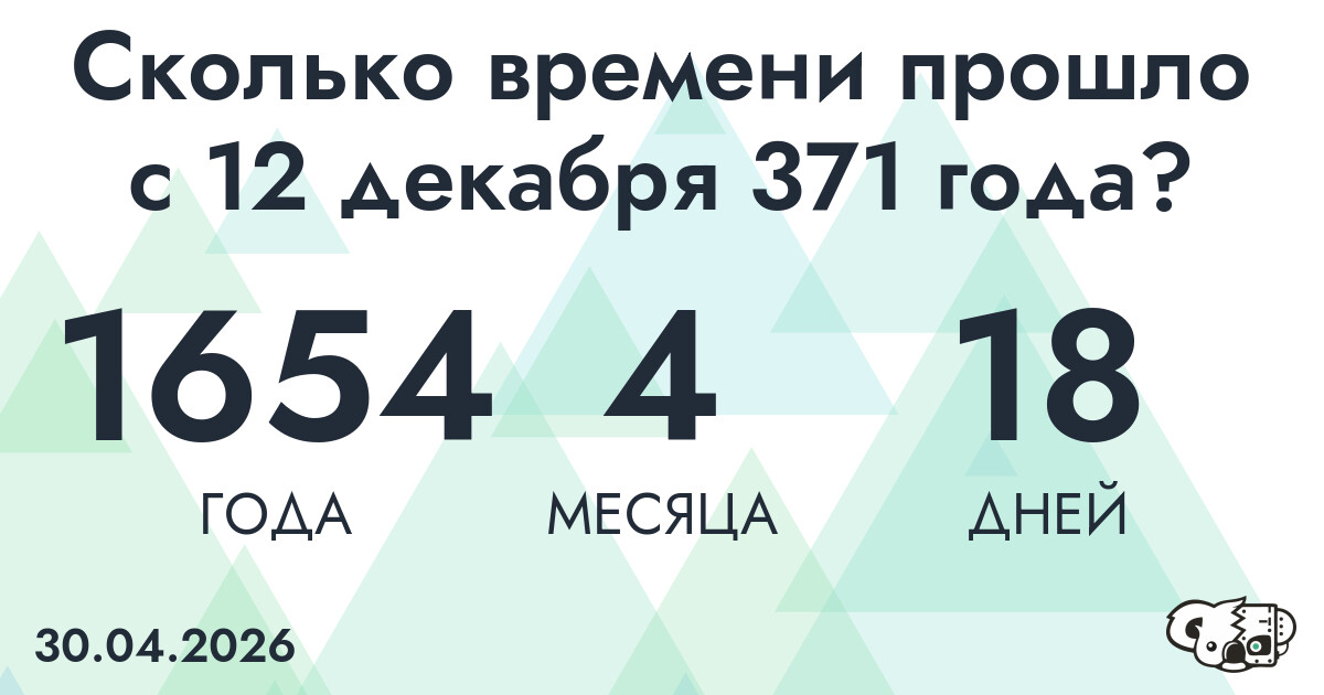 Сколько времени прошло с 12 декабря 371 года