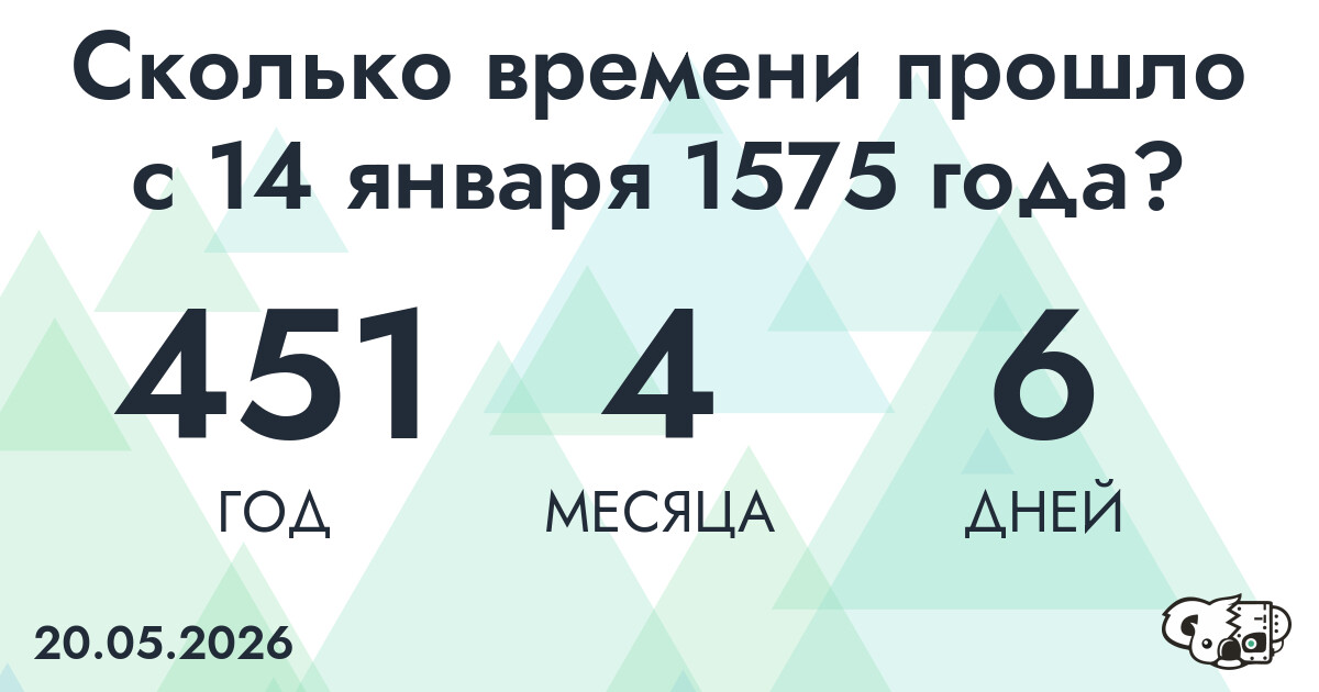 Сколько времени прошло с 14 января 1575 года
