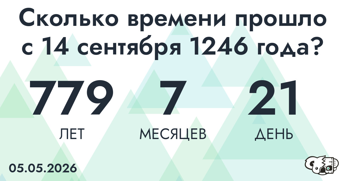 Сколько времени прошло с 14 сентября 1246 года