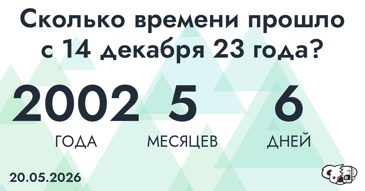 Сколько времени прошло с 14 декабря 23 года