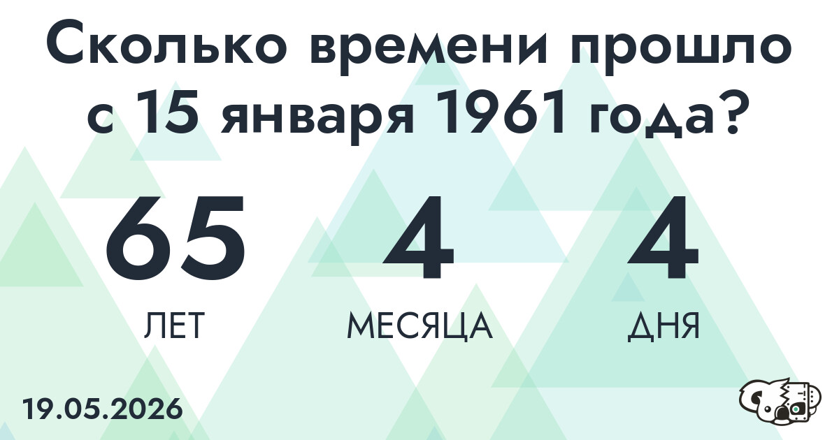 Сколько времени прошло с 15 января 1961 года
