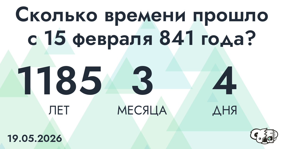 Сколько времени прошло с 15 февраля 841 года
