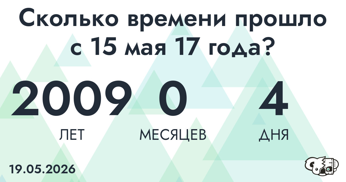 Сколько времени прошло с 15 мая 17 года