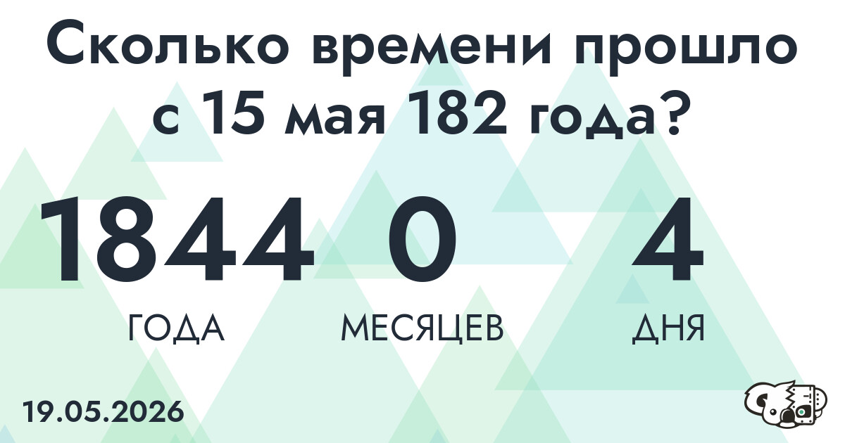 Сколько времени прошло с 15 мая 182 года