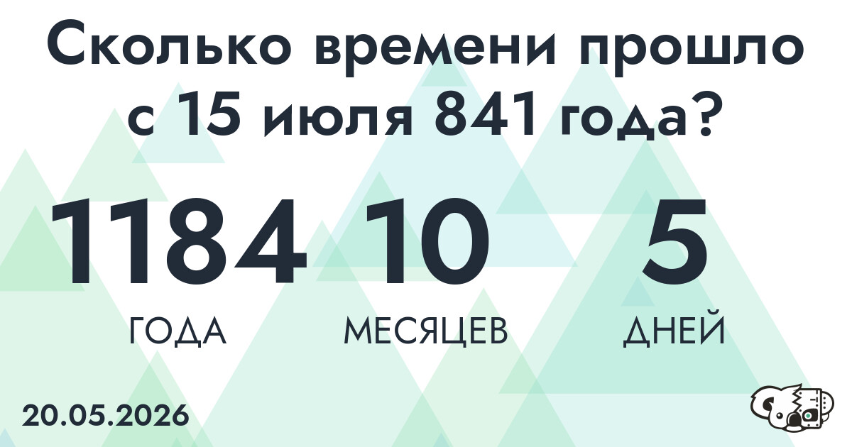 Сколько времени прошло с 15 июля 841 года