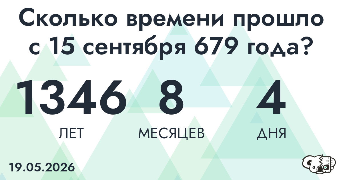 Сколько времени прошло с 15 сентября 679 года