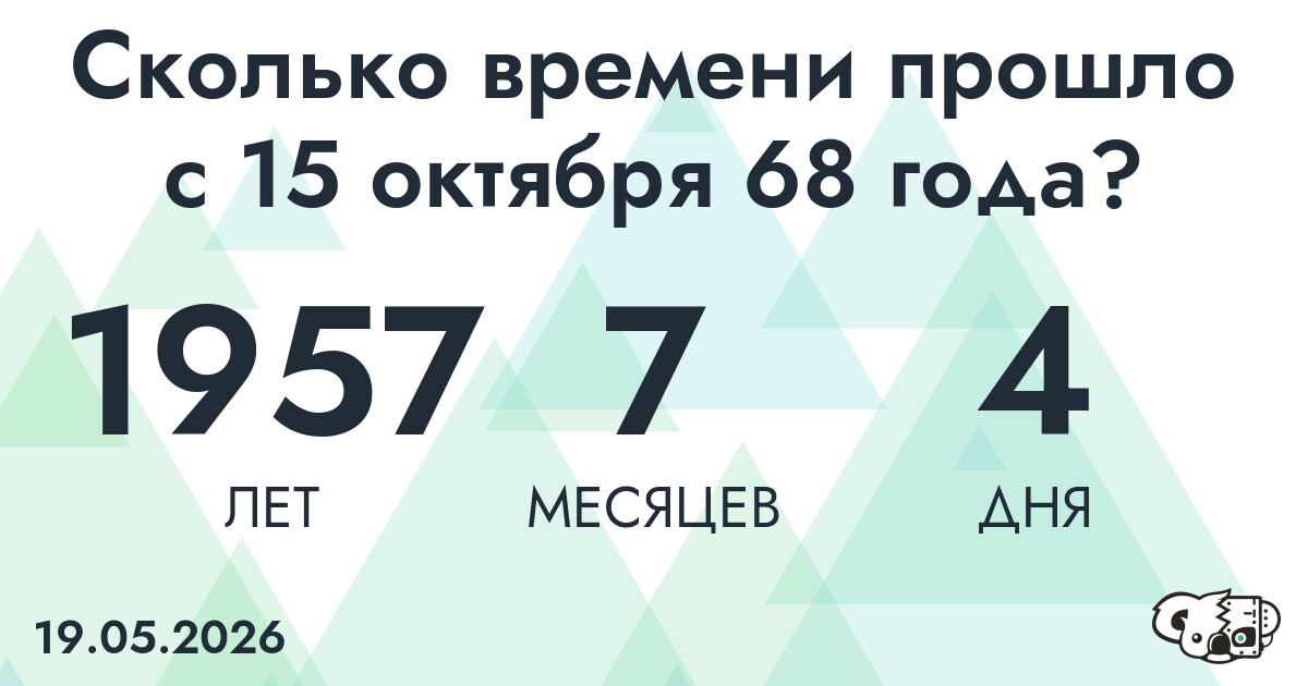 Сколько времени прошло с 15 октября 68 года