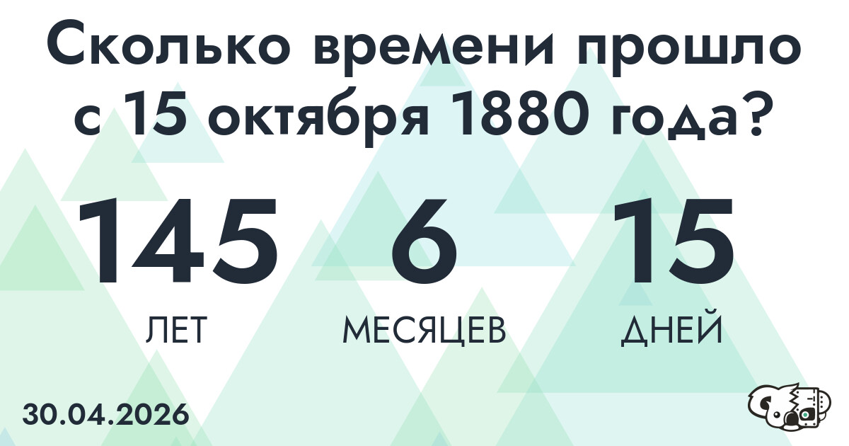 Сколько времени прошло с 15 октября 1880 года