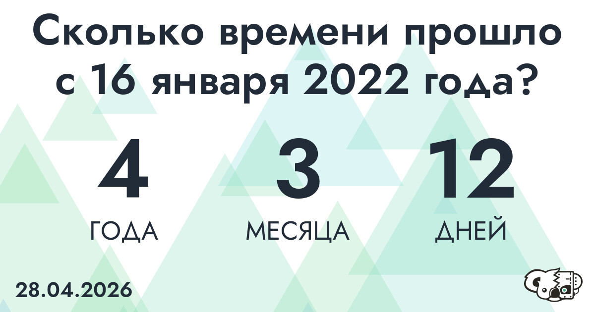 Сколько времени прошло с 16 января 2022 года
