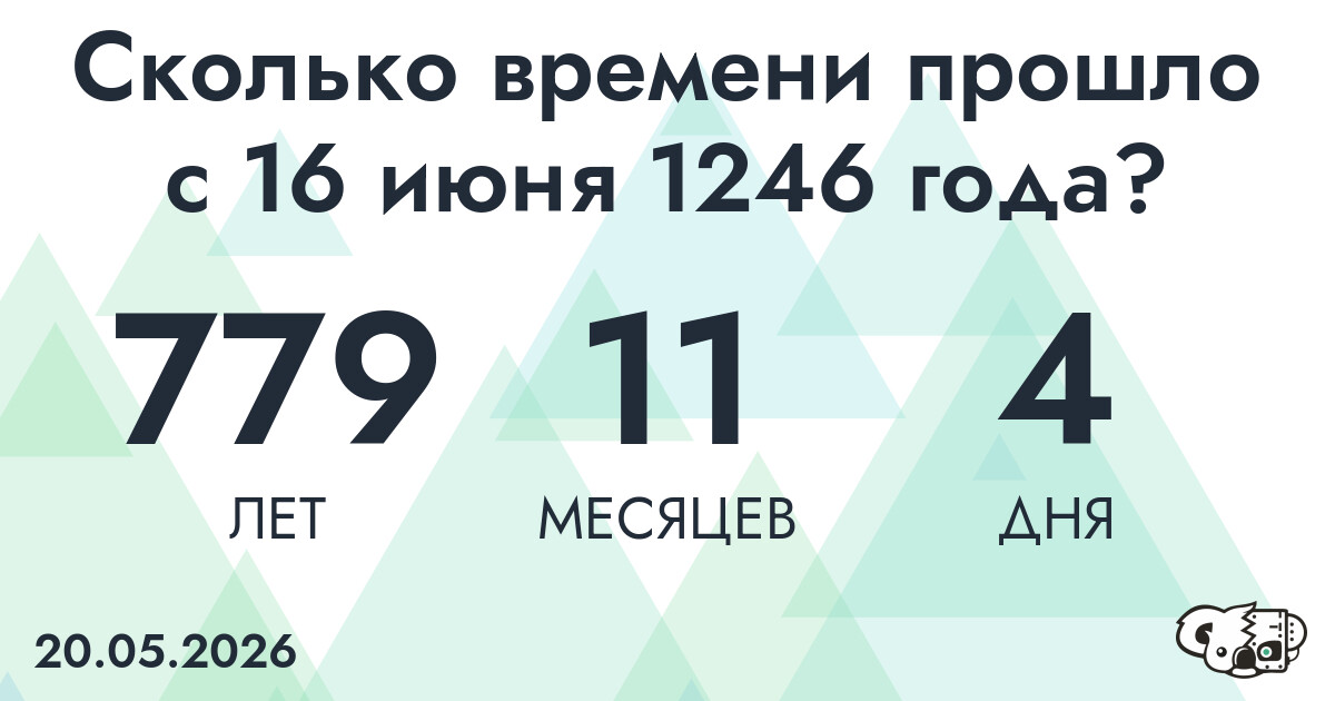 Сколько времени прошло с 16 июня 1246 года