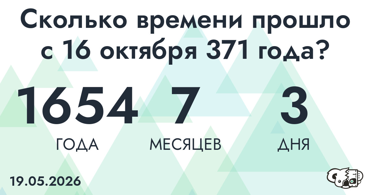 Сколько времени прошло с 16 октября 371 года