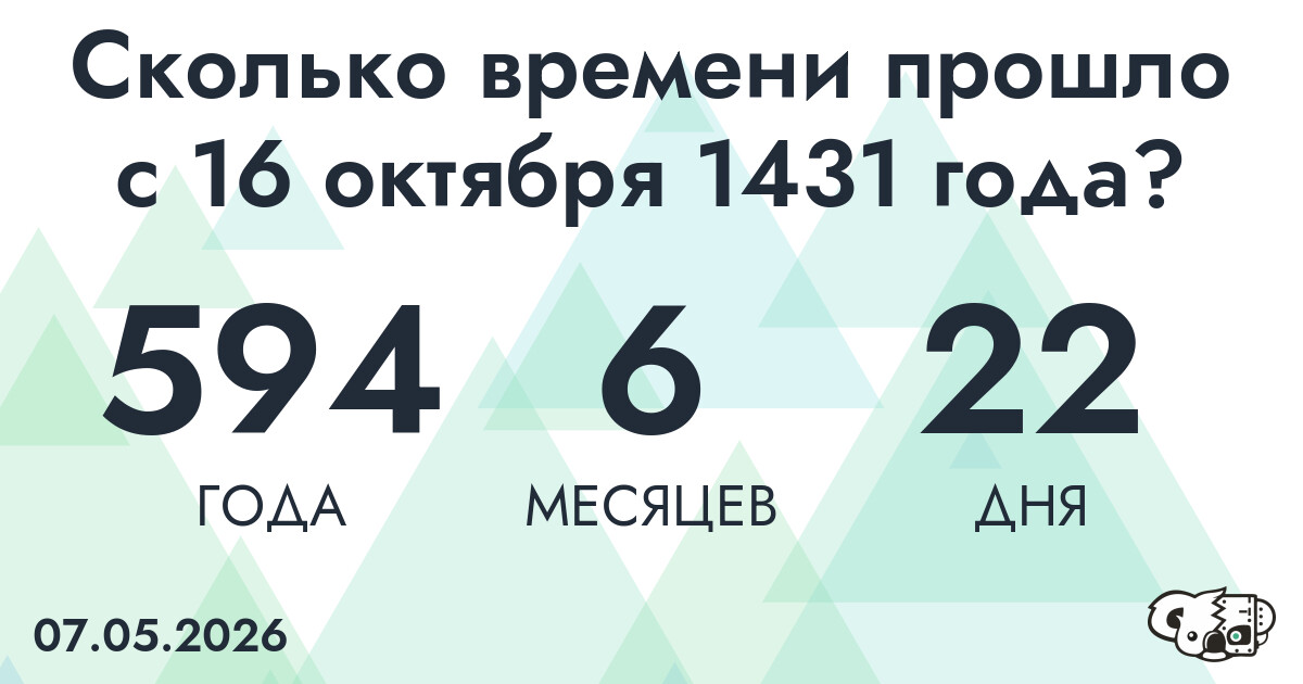 Сколько времени прошло с 16 октября 1431 года