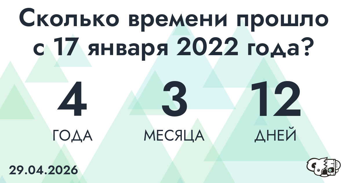Сколько времени прошло с 17 января 2022 года