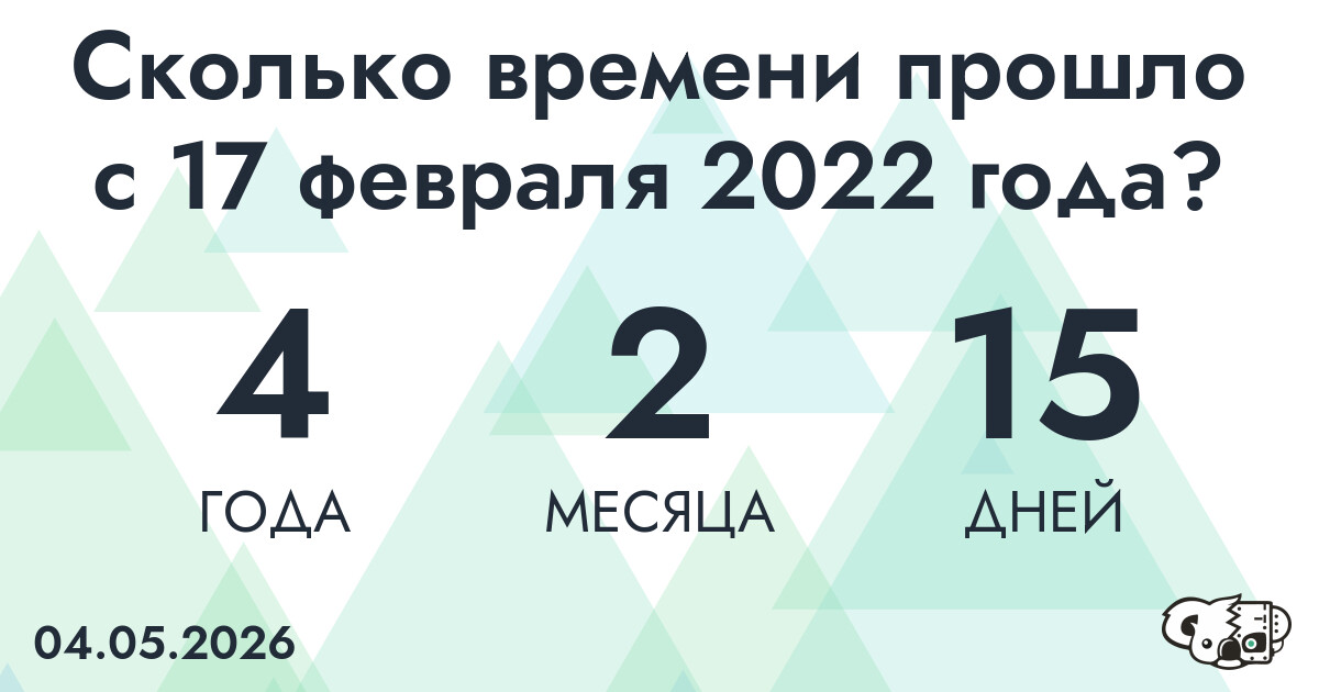 Сколько времени прошло с 17 февраля 2022 года