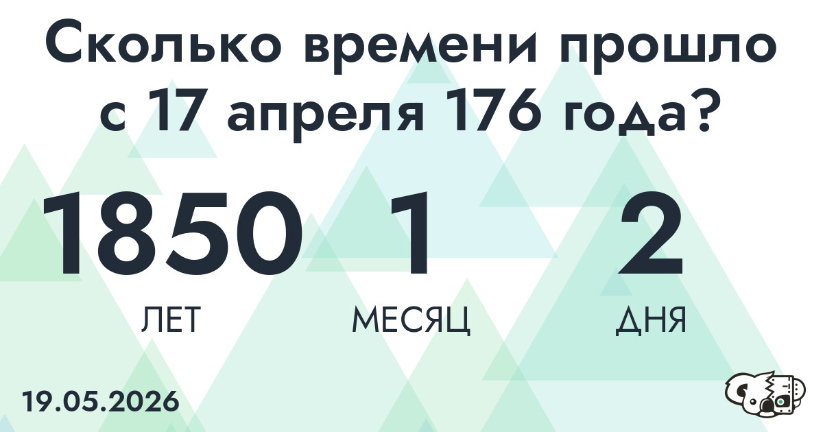 Сколько времени прошло с 17 апреля 176 года