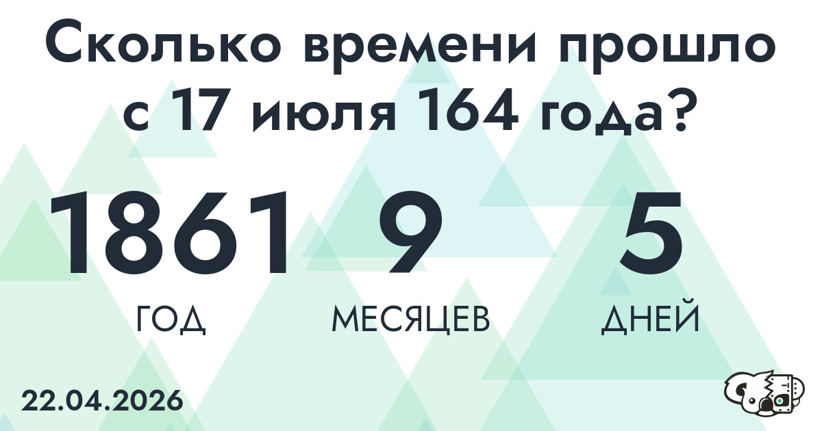 Сколько времени прошло с 17 июля 164 года