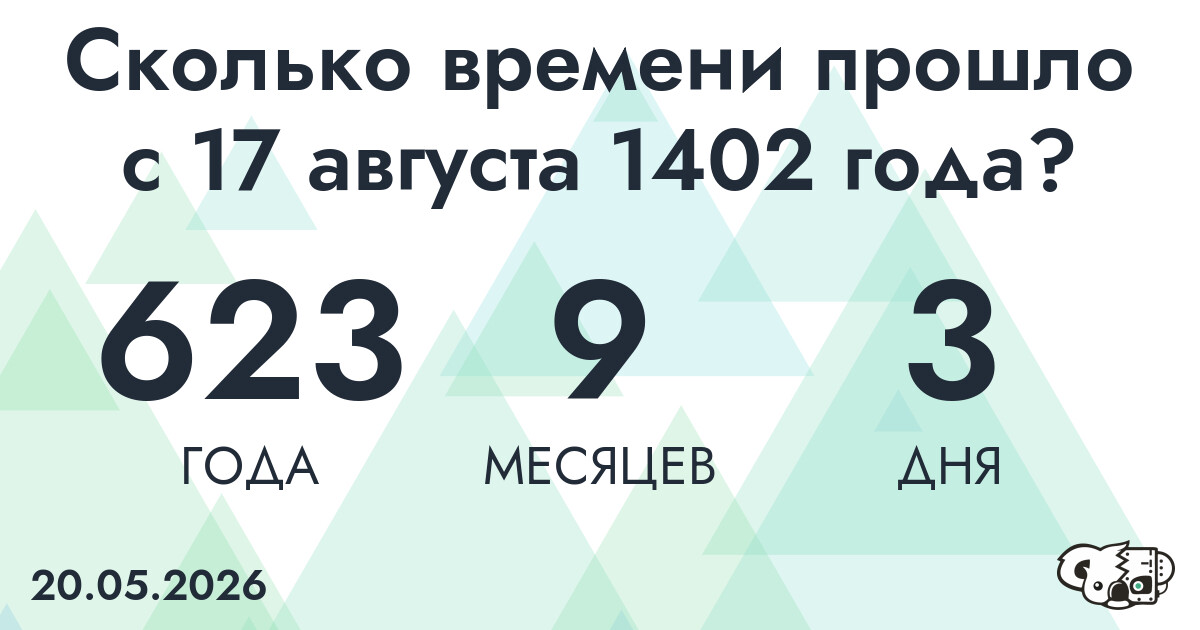 Сколько времени прошло с 17 августа 1402 года