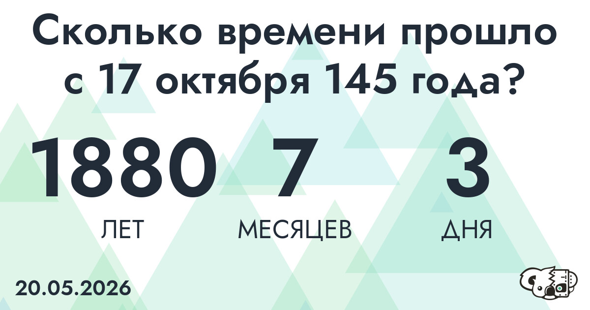 Сколько времени прошло с 17 октября 145 года