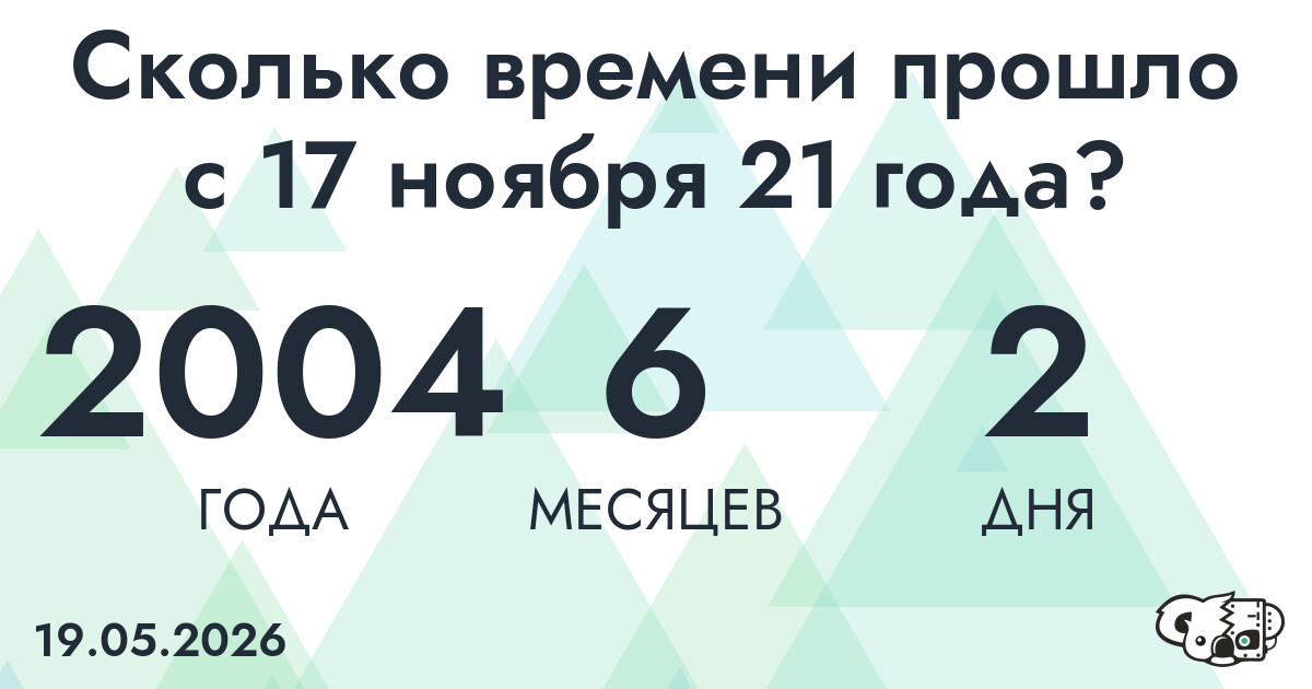 Сколько времени прошло с 17 ноября 21 года