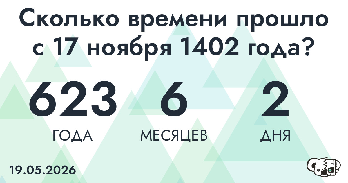 Сколько времени прошло с 17 ноября 1402 года