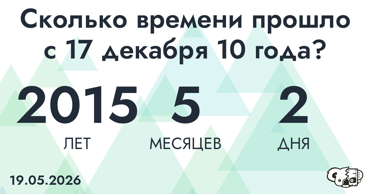 Сколько времени прошло с 17 декабря 10 года
