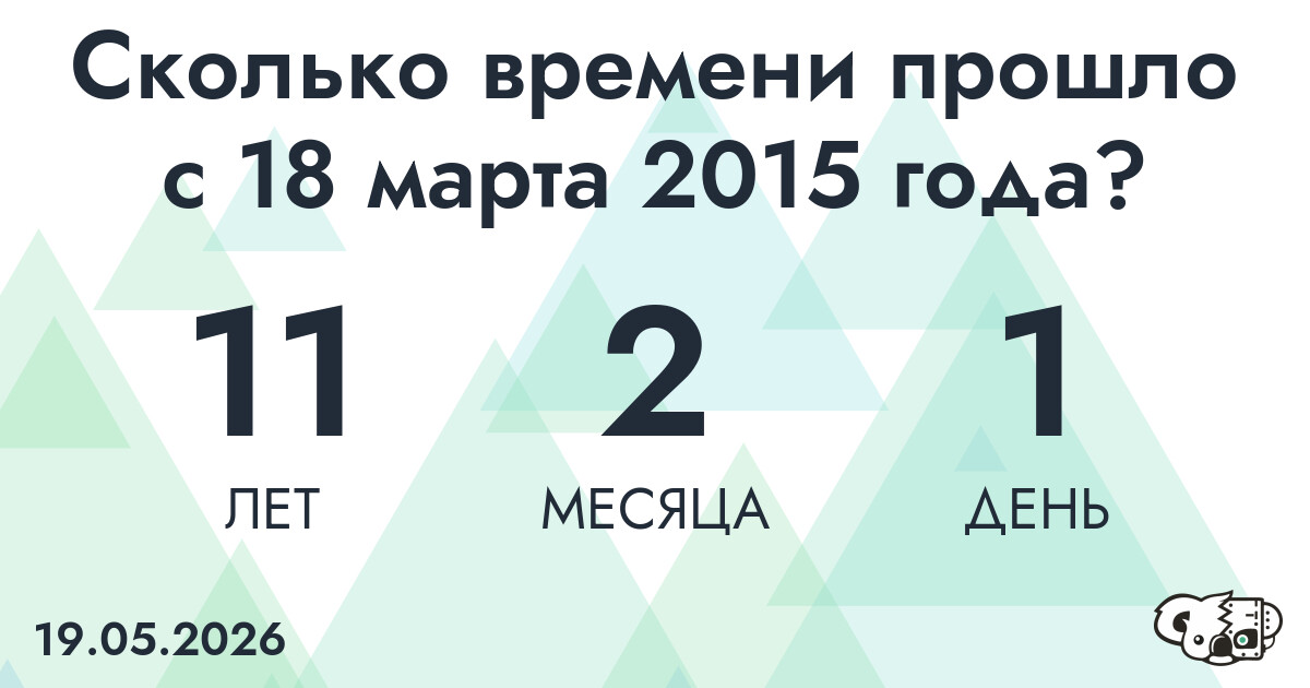 Сколько времени прошло с 18 марта 2015 года
