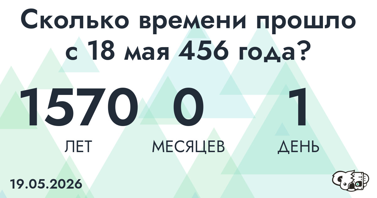 Сколько времени прошло с 18 мая 456 года