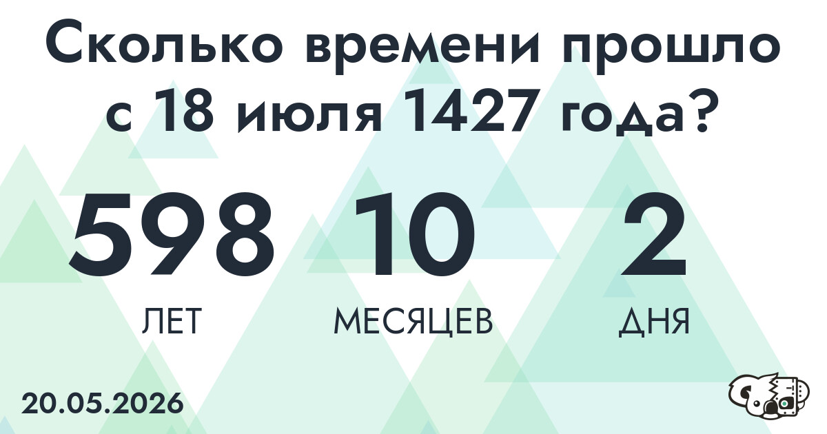 Сколько времени прошло с 18 июля 1427 года