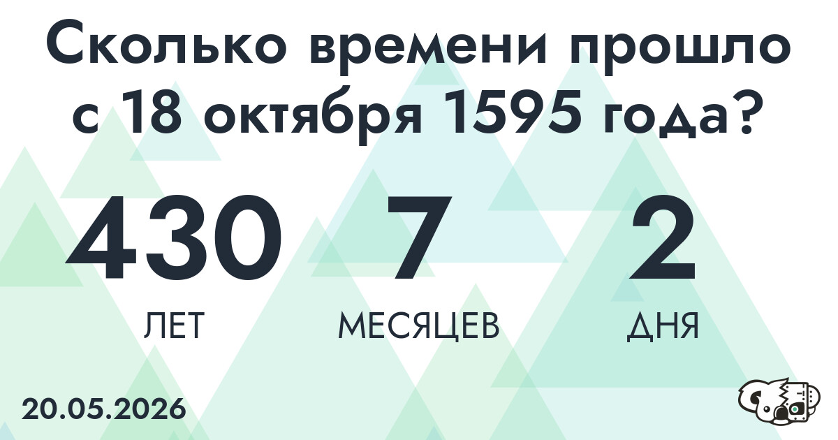 Сколько времени прошло с 18 октября 1595 года
