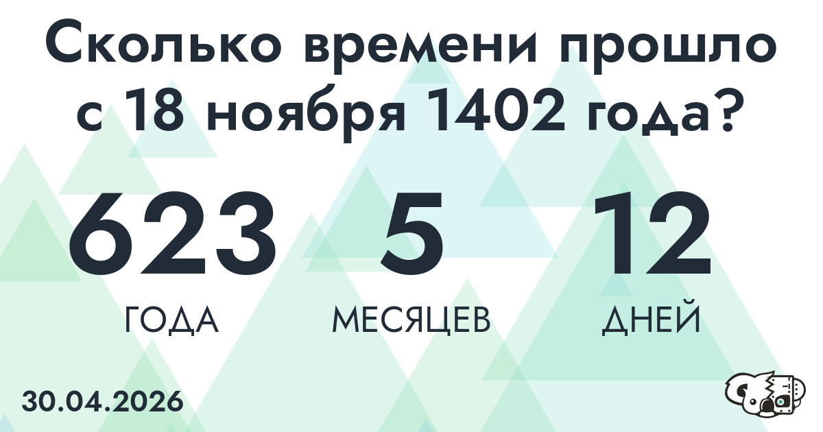 Сколько времени прошло с 18 ноября 1402 года