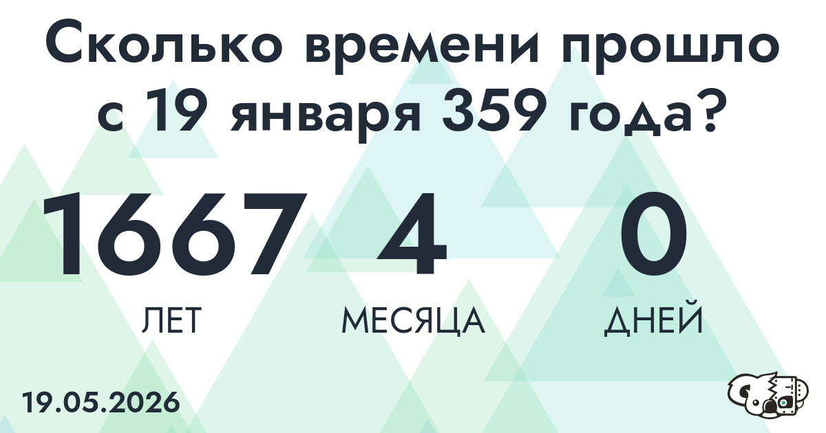 Сколько времени прошло с 19 января 359 года