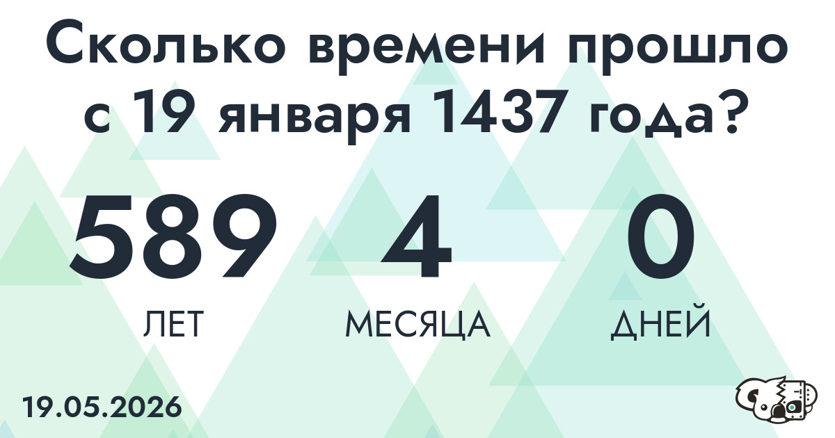 Сколько времени прошло с 19 января 1437 года