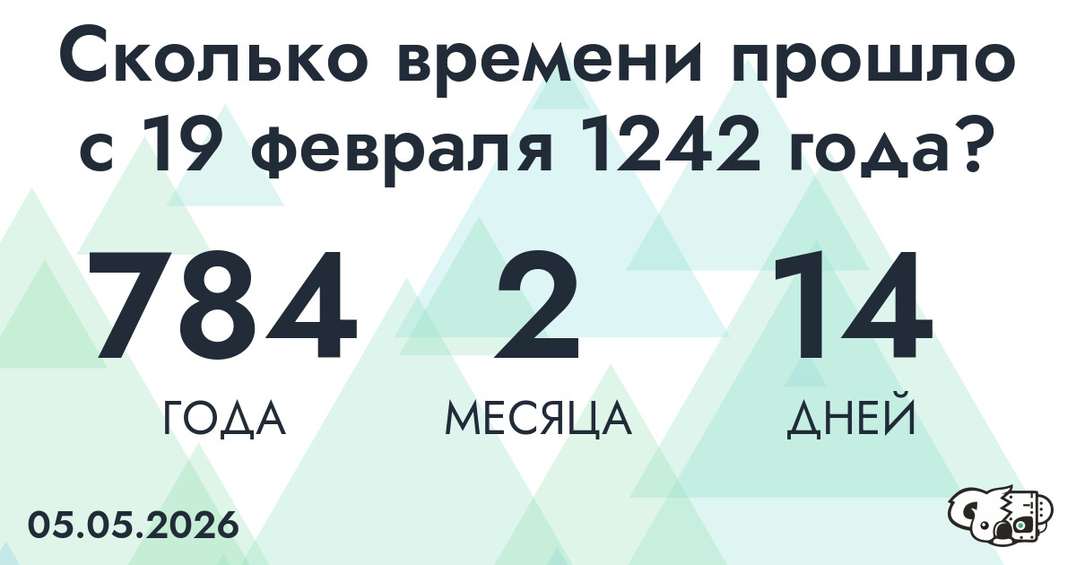 Сколько времени прошло с 19 февраля 1242 года
